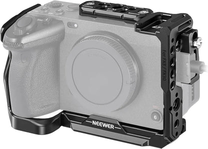 Cage NEEWER pour Sony FX3/FX30 avec serre-câble, Rail NATO, trous de positionnement ARRI 3/8