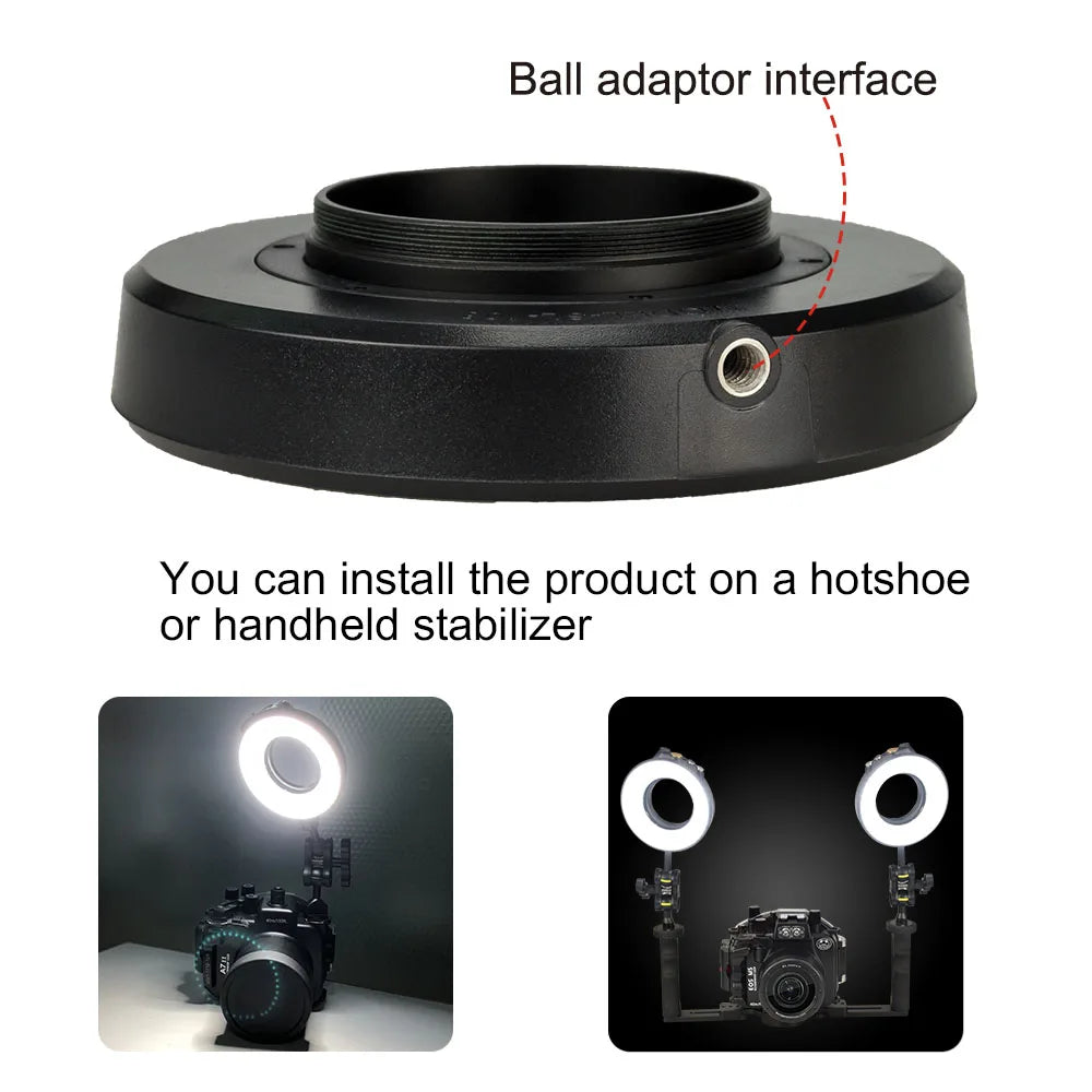Lampe de poche sous-marine SL-108 Seafrogs avec anneau lumineux fileté de 67mm 1200LM avec lampe Macro de Charge USB pour Sony Olympus TG5/TG4/TG6...