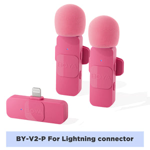 Mini Microphone Lavalier professionnel sans fil BOYA BY-V pour iPhone, iPad, Android, reflex, caméra, diffusion en direct, enregistrement de jeu, Interview, Vlog...