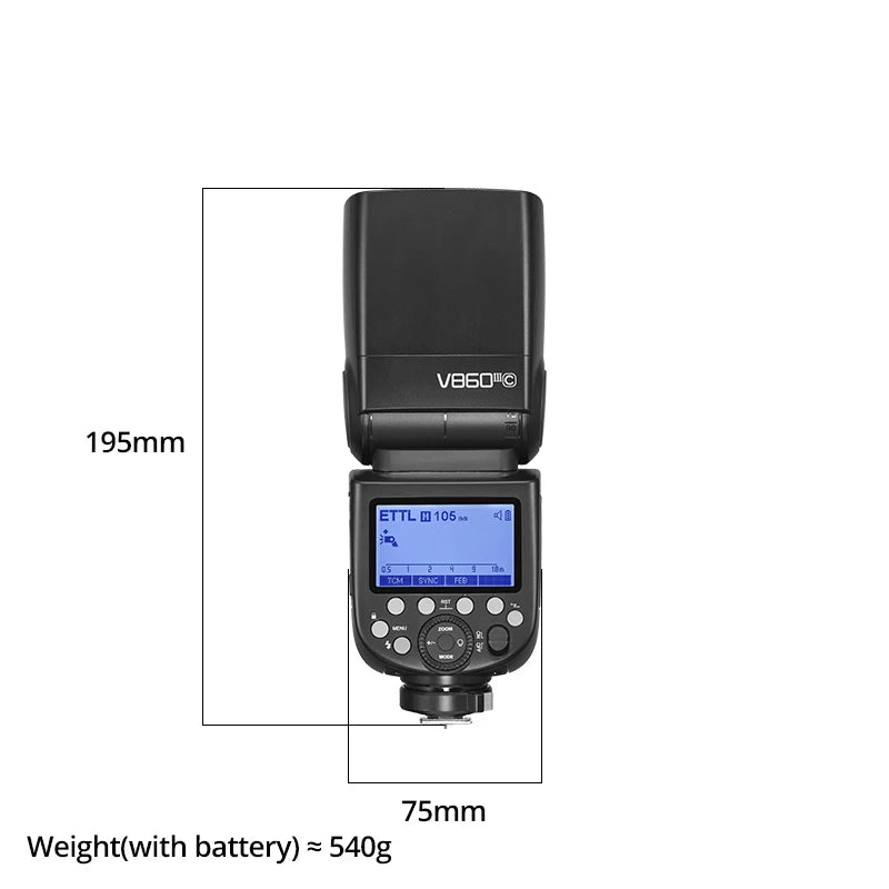 Flash pour appareil photo Godox V860III V860 III Speedlite E-TTL HSS pour Canon Sony Nikon Fuji Olympus Panasonic Pentax...