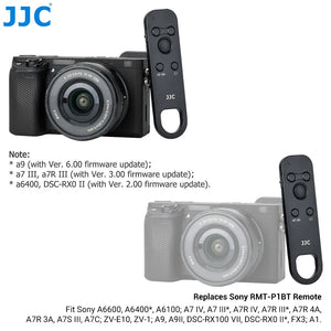 Télécommande JJC RMT-P1BT Bluetooth pour Sony A7R V A7IV A7III A7 IV A7 III A7CR A6400 A7CR ZV-E1 ZV-E10 ZV-1 FX30