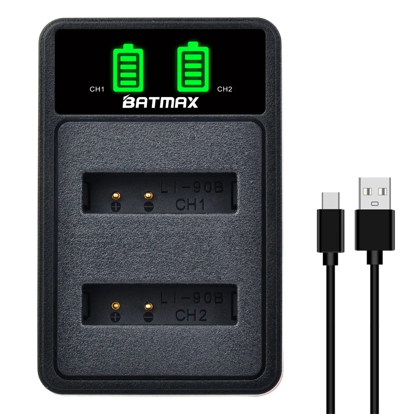 Batterie Batmax DB-110 1500mAh + chargeur double pour appareils photo Ricoh DB-110 GR série Ricoh GR III, GR IIIx, Theta X, WG-6, G900