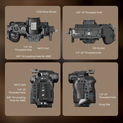 Cage SmallRig 5197 pour Canon eos R6 Mark II, avec poignée supérieure, pince de câble Arca-Swiss, plaque à dégagement rapide