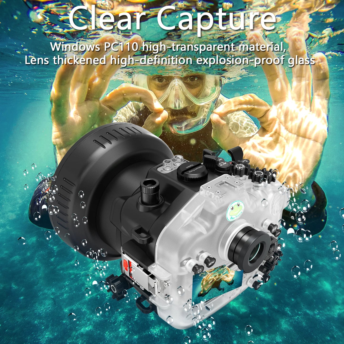 Caisson étanche Seafrogs 40M avec Port dôme en plastique/verre pour Sony A7M4