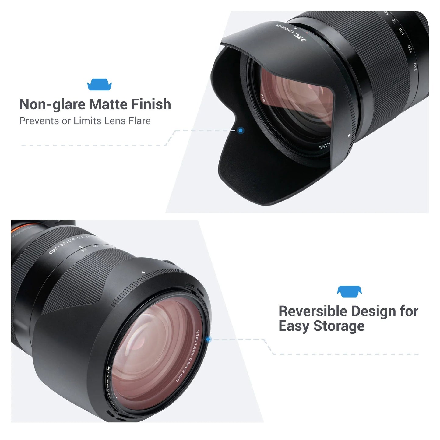 Pare-soleil JJC ALC-SH136 pour Sony FE 24-240mm F3.5-6.3 OSS