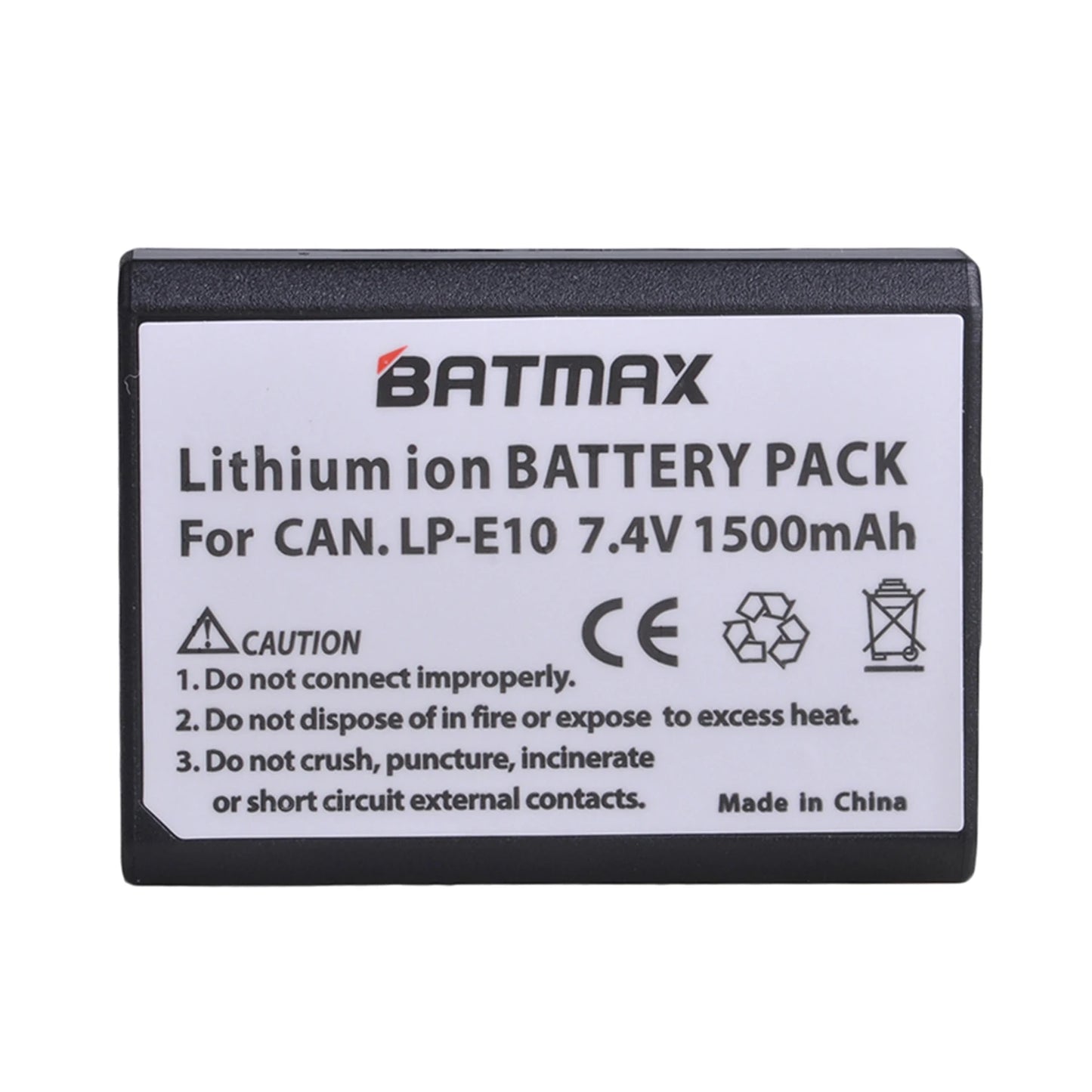 Batterie Batmax 1500mAh LP-E10 LPE10 + chargeur avec Port de Type C pour Canon EOS Rebel T3 T6 T7 T100 Kiss X50 X80 X90 1500D 3000D 4000D