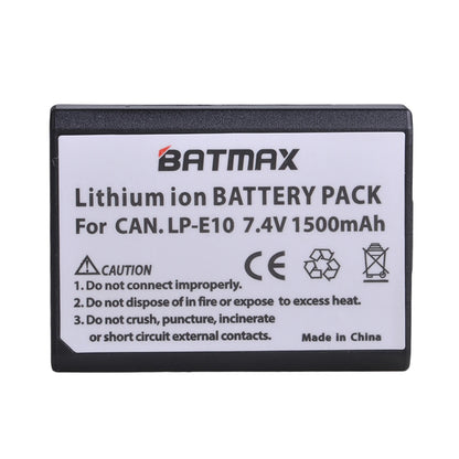 Batterie Batmax 1500mAh LP-E10 LPE10 + chargeur avec Port de Type C pour Canon EOS Rebel T3 T6 T7 T100 Kiss X50 X80 X90 1500D 3000D 4000D