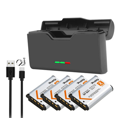 Batterie + chargeur rapide Probty NP-BX1 NP BX1 Bx1 1800mAh pour Sony ZV-1 ZV-1F DSC-RX100 WX500 HX300 AS300 M3 M2...