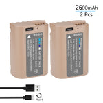 Batterie Probty DMW-BLK22 DMW BLK22, 2600mAh, avec charge USB-C, pour appareils photo Panasonic LUMIX DC-S5 DC-S5 II DC-S5 IIX GH5 II GH6 GH5M2