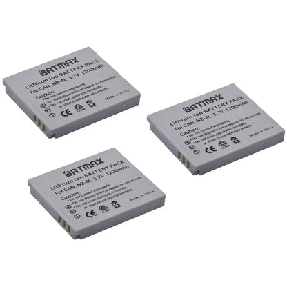 Batterie Batmax NB-4L NB4L + chargeur pour Canon IXUS 50 55 60 65 80 75 100 I20 110 115 120 130 IS 117 220 230 255 HS SD780