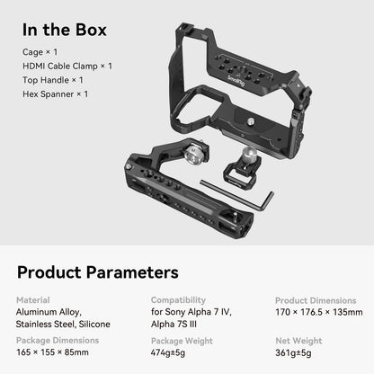 Cage SmallRig 3667 pour Sony A7R V / A7 IV/  A7S III/ A 1/ A7R IV