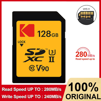 Carte mémoire SD Kodak SDHC 32 Go 64 Go 128 Go 256 Go 512 Go V30 V90 prise en charge de l'appareil photo