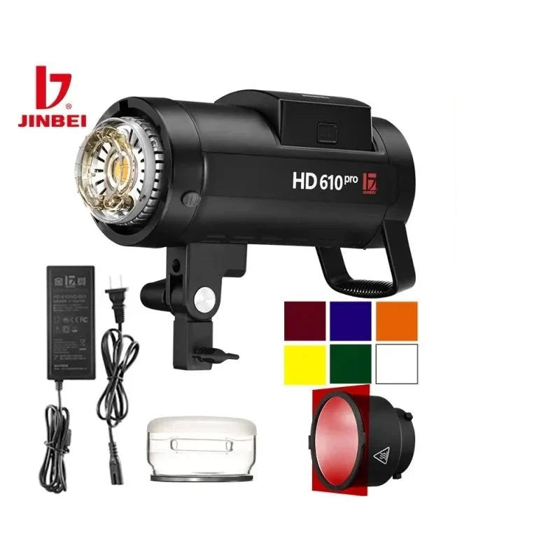 Flash stroboscopique JINBEI HD610pro extérieur sans fil avec batterie 600W 6000mAh Monolight TTL HSS 1/8000S avec déclencheur TR-Q7II en option