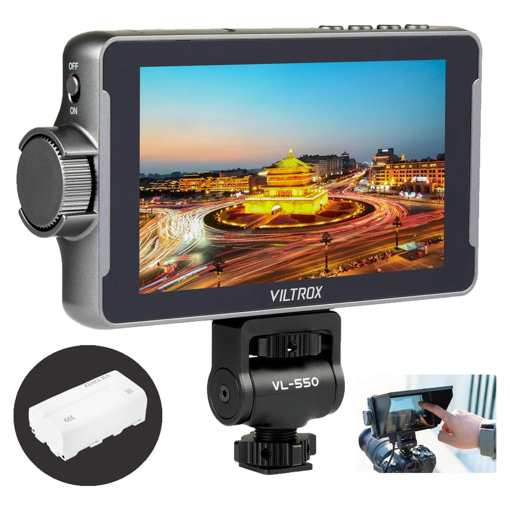 Moniteur VILTROX 5.5 pouces série DC-550 Portable HD caméra écran tactile HDMI 4K pour canon nikon sony ...