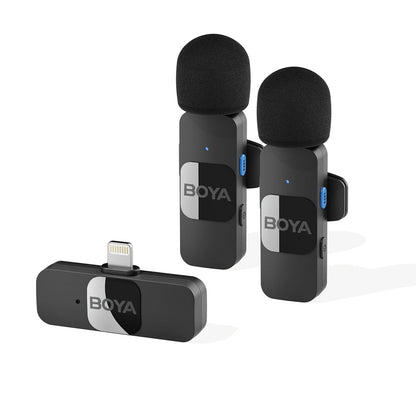 Mini Microphone Lavalier professionnel sans fil BOYA BY-V pour iPhone, iPad, Android, reflex, caméra, diffusion en direct, enregistrement de jeu, Interview, Vlog...