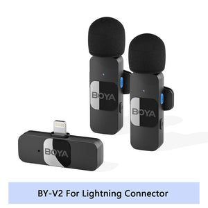 Mini Microphone Lavalier professionnel sans fil BOYA BY-V pour iPhone, iPad, Android, reflex, caméra, diffusion en direct, enregistrement de jeu, Interview, Vlog...