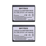 Batterie + chargeur double LP-E10 LP E10 LPE10 pour Canon EOS 1100D 1200D 1300D Kiss X50 X70 X80 Rebel T3 T5 T6...