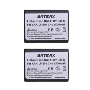 Batterie + chargeur double LP-E10 LP E10 LPE10 pour Canon EOS 1100D 1200D 1300D Kiss X50 X70 X80 Rebel T3 T5 T6...