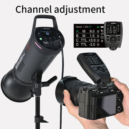 Déclencheur JINBEI – transmetteur de déclenchement sans fil Speedlite, TR-Q7II TR-V6II 2.4G, télécommande Flash pour Canon, Nikon, Sony, Olympus, Fuji