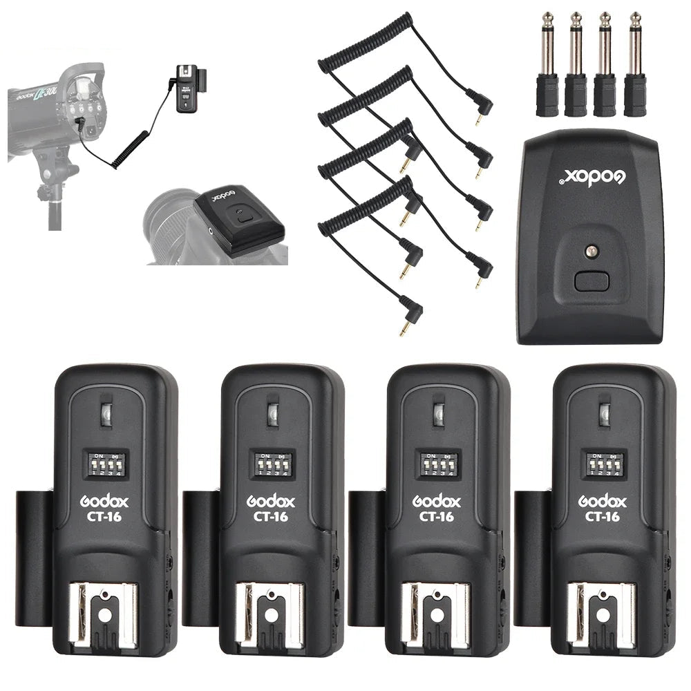 Déclencheur émetteur + récepteur Godox CT-16 16 canaux sans fil Radio Flash pour Canon Nikon Pentax Studio Speedlite Flash