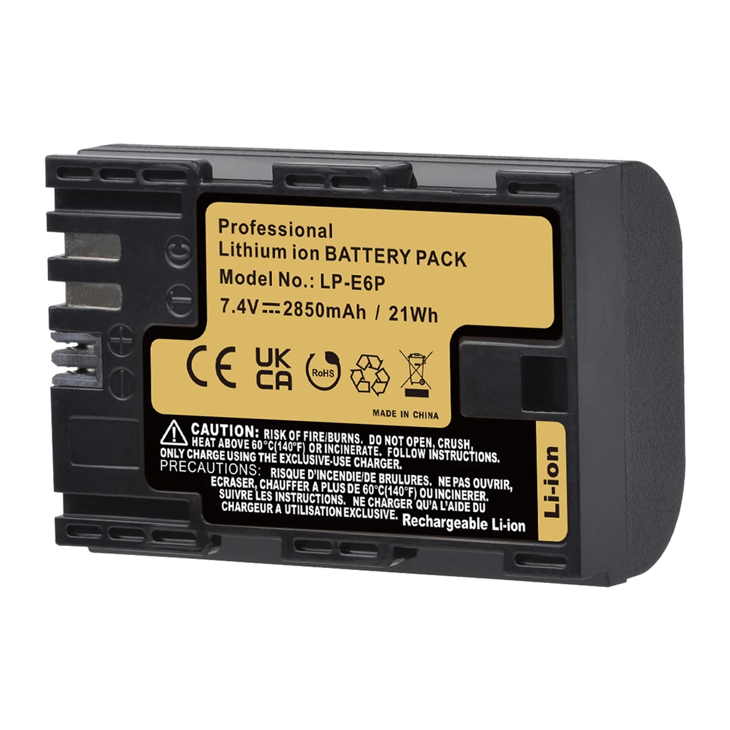 Batteries Batmax LP-E6P LPE6P 2850mAh pour Canon R5 mark II, R5, R6, R6 mark II, R7, R...