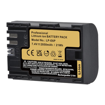 Batteries Batmax LP-E6P LPE6P 2850mAh pour Canon R5 mark II, R5, R6, R6 mark II, R7, R...