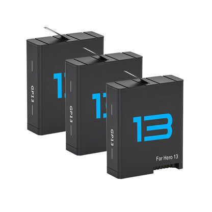 Batterie probty 2280 mAh pour batterie GoPro Hero 13 + chargeur 3 emplacements