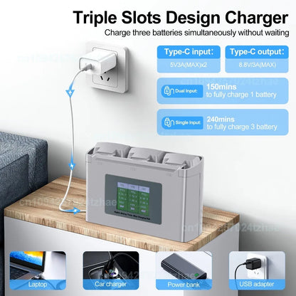 Batteries intelligente 2400mAh et chargeur pour drone Dji MINI 2SE 4K SE