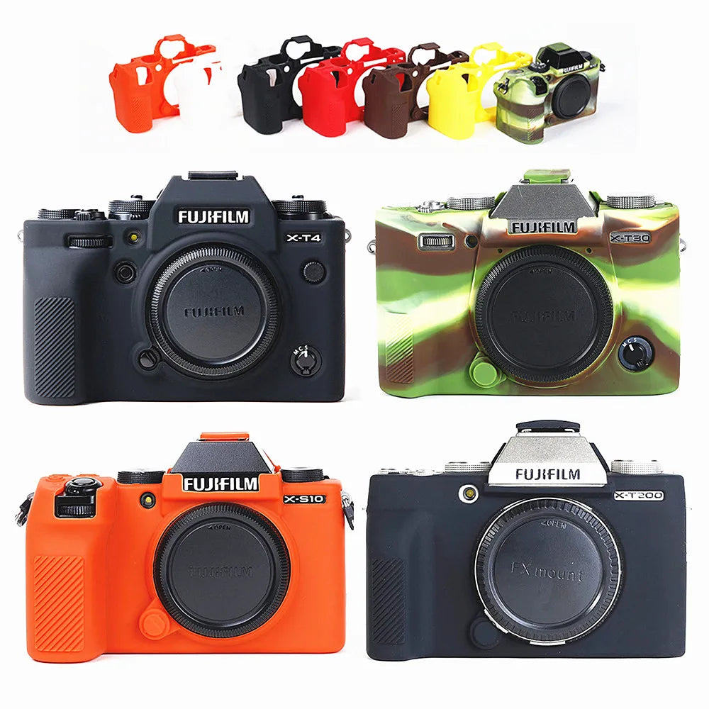 Housse silicone de protection anti-choc pour Fujifilm X-S10 XS10 X100V X-T200 X-T100 XT200 XT4 X-T4 X-T3 X-T30 XT30 X-A7 XA7 X-T20 X-T10 XT100
