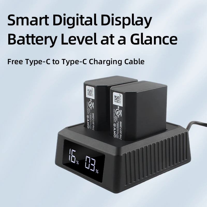 Chargeur de batterie Sony NP-SA100 50W PD, double charge intelligente numérique, puce intelligente, , charge rapide Type-C