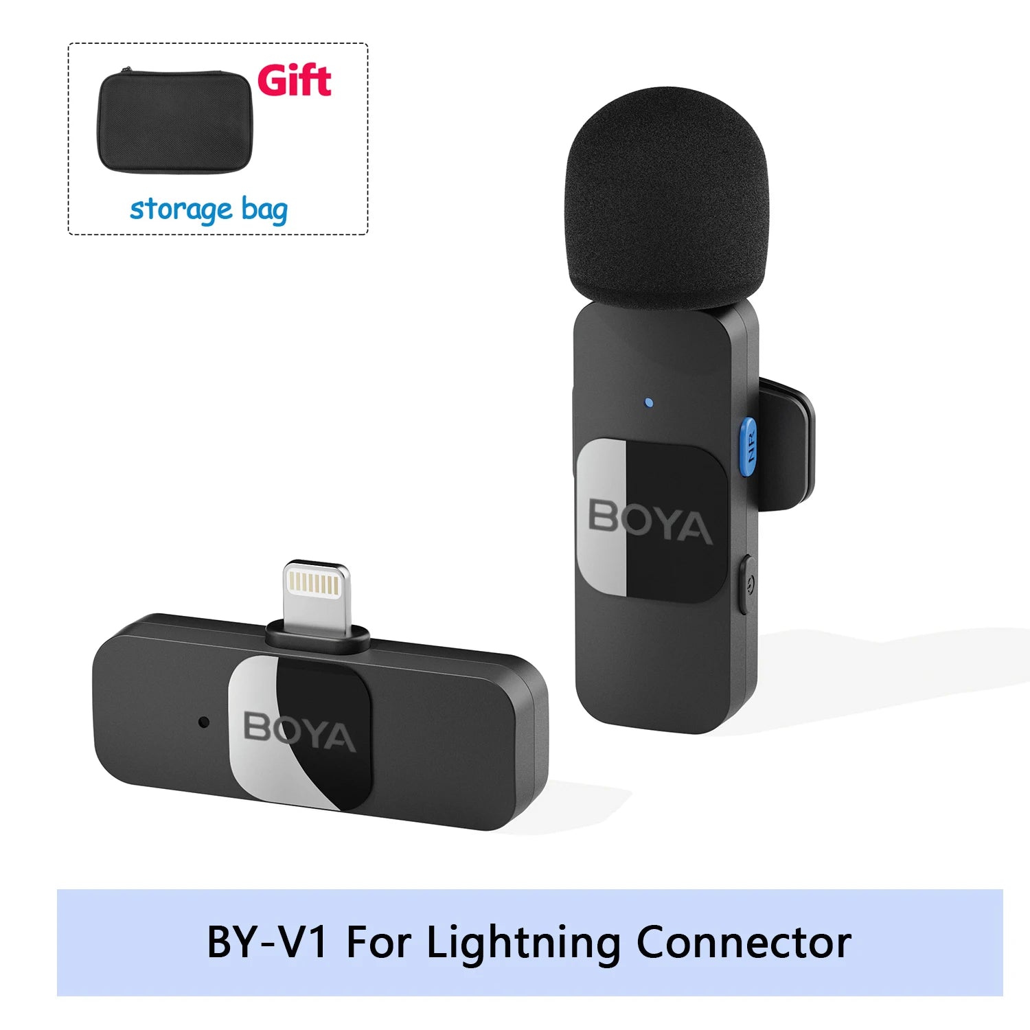 Mini Microphone Lavalier professionnel sans fil BOYA BY-V pour iPhone, iPad, Android, reflex, caméra, diffusion en direct, enregistrement de jeu, Interview, Vlog...