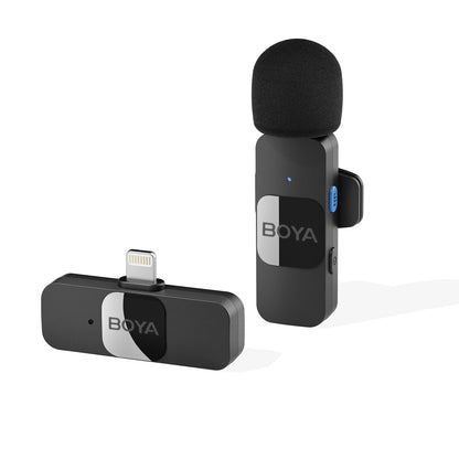 Mini Microphone Lavalier professionnel sans fil BOYA BY-V pour iPhone, iPad, Android, reflex, caméra, diffusion en direct, enregistrement de jeu, Interview, Vlog...