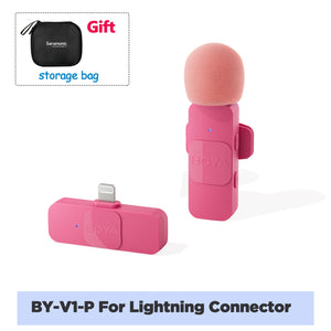 Mini Microphone Lavalier professionnel sans fil BOYA BY-V pour iPhone, iPad, Android, reflex, caméra, diffusion en direct, enregistrement de jeu, Interview, Vlog...