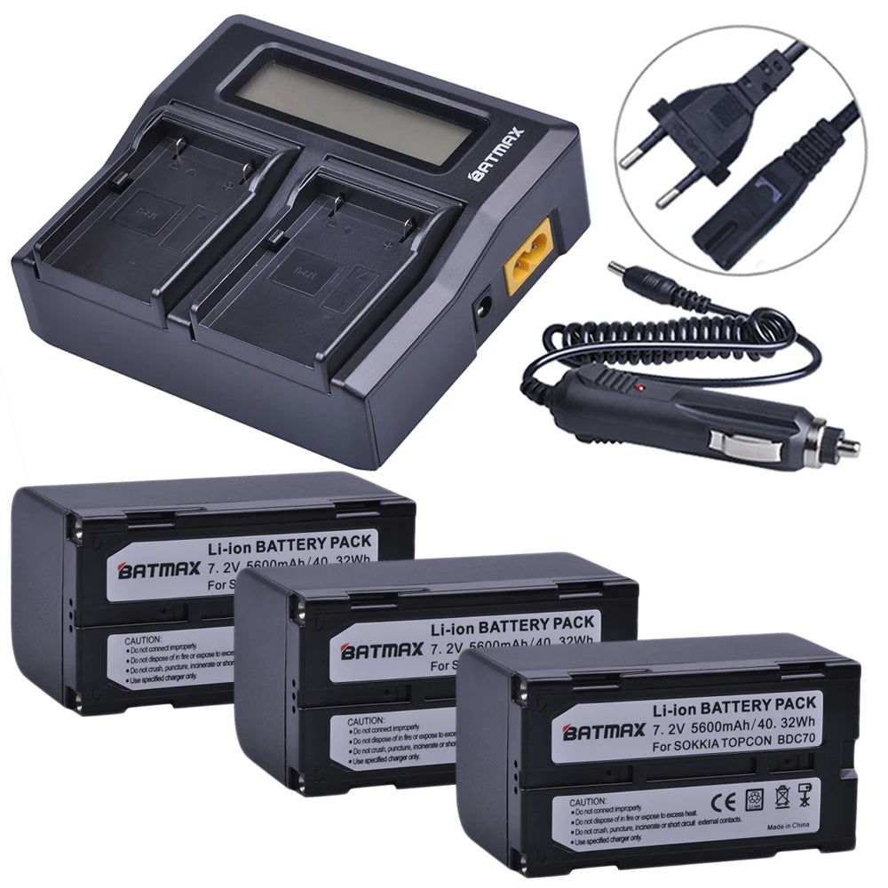BATTERIE Batmax Li-ion BDC70 + chargeur rapide lcd en option pour chargeur Topcon pour GTS 900 et GPT 9000...