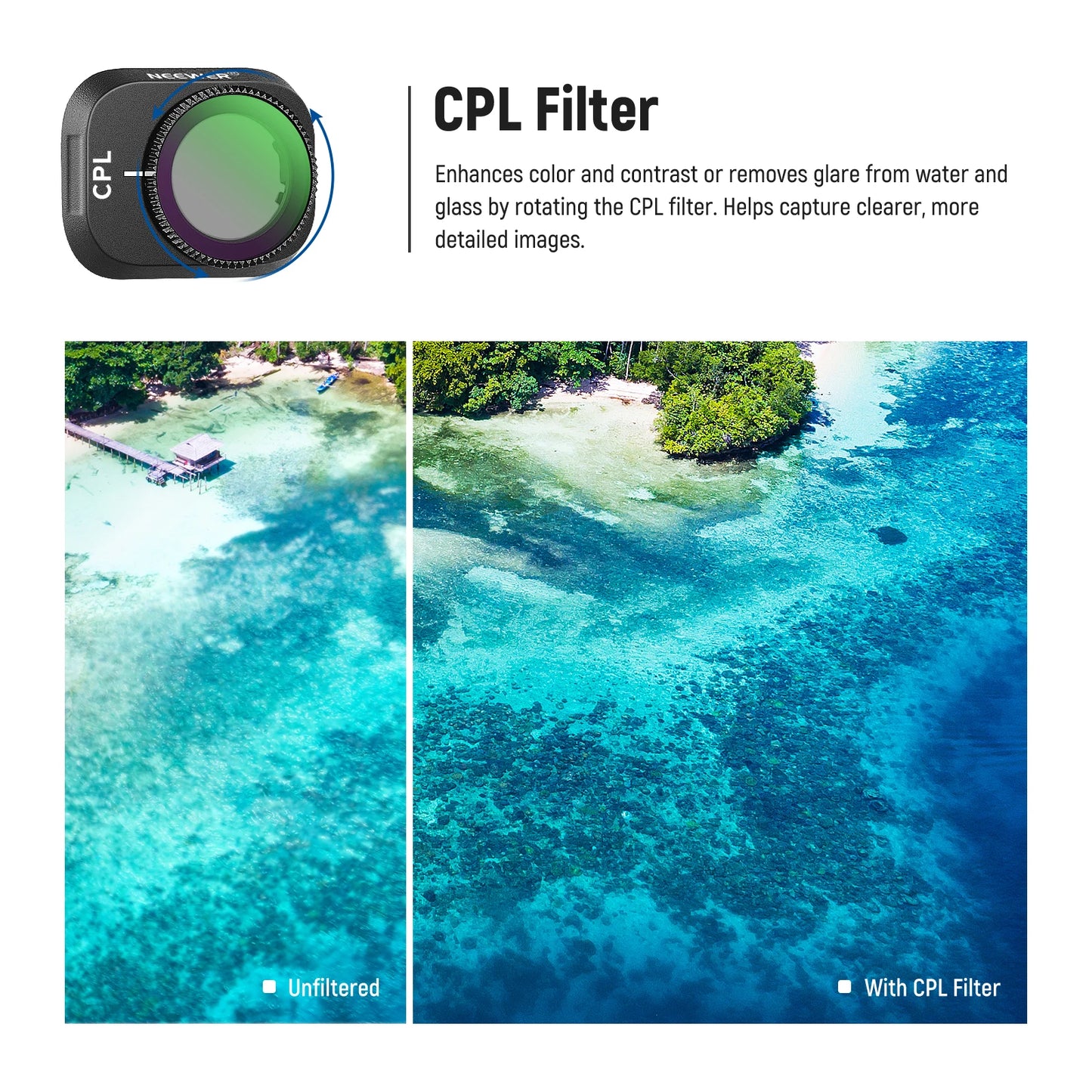 Ensemble de filtres ND NEEWER compatibles avec DJI Mini 3/Mini 3 Pro, paquet de 6, filtre à densité neutre