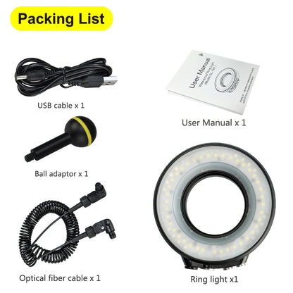 Lampe de poche sous-marine SL-108 Seafrogs avec anneau lumineux fileté de 67mm 1200LM avec lampe Macro de Charge USB pour Sony Olympus TG5/TG4/TG6...