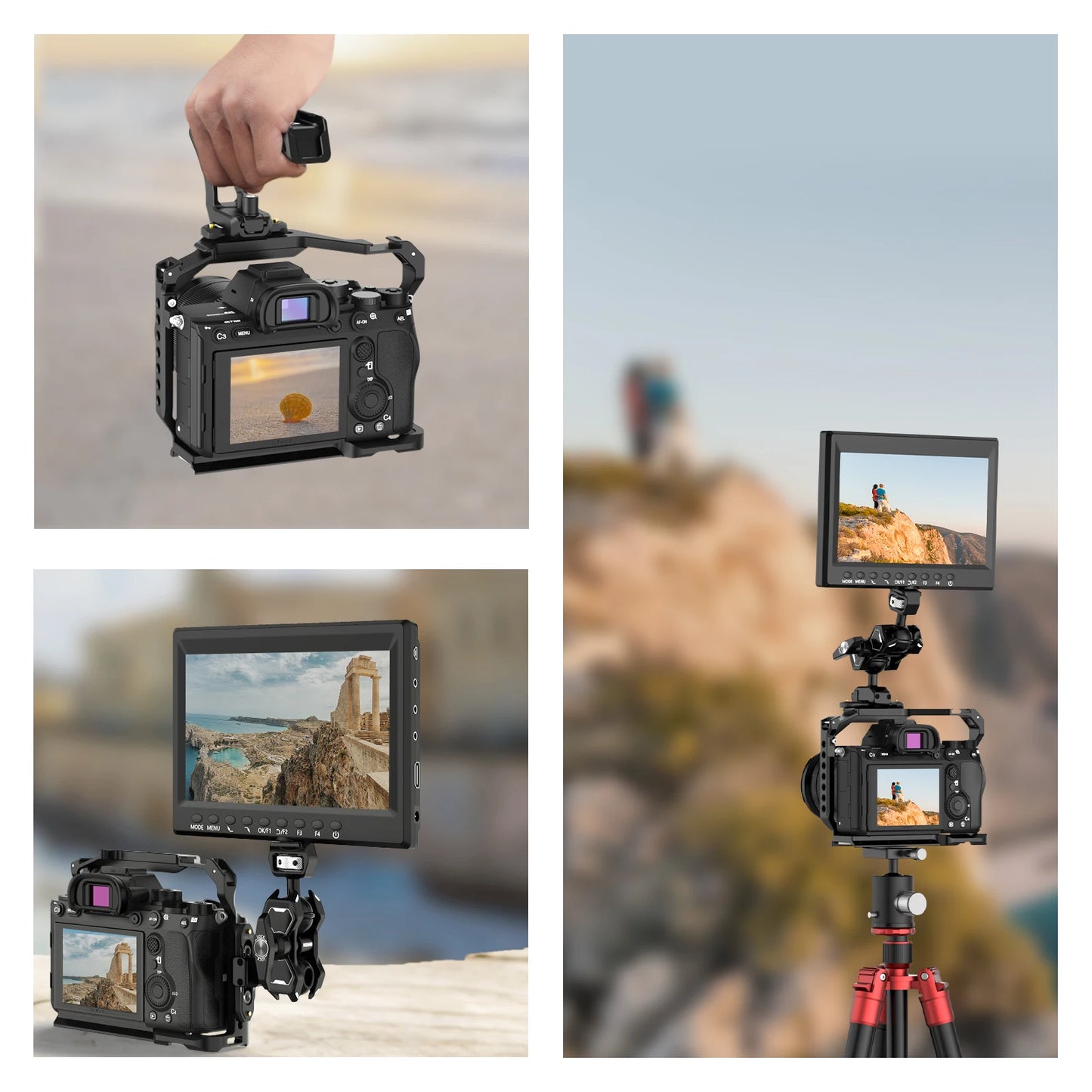 Mini rail UA022 Neewer à dégagement rapide Mini Anti-arrêt avec vis 1/4 "et broches de sécurité pour Cage de caméra poignée NATO