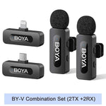Mini Microphone Lavalier professionnel sans fil BOYA BY-V pour iPhone, iPad, Android, reflex, caméra, diffusion en direct, enregistrement de jeu, Interview, Vlog...