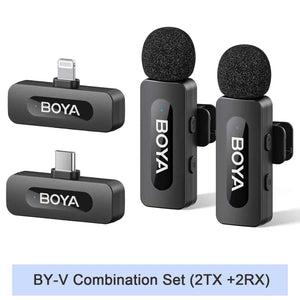 Mini Microphone Lavalier professionnel sans fil BOYA BY-V pour iPhone, iPad, Android, reflex, caméra, diffusion en direct, enregistrement de jeu, Interview, Vlog...