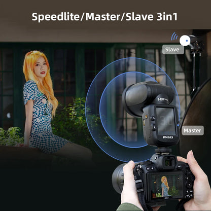Flash JINBEI HD-2MAX Speedlite TTL HSS 1/8000s Tête Ronde Studio Flash Ω Tube pour Sony Nikon Canon Fujifilm Olympus