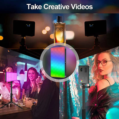 Panneau d'éclairage Lumière RGB LED vidéo photographie CRI95 + 2500-9000K LCD pour Vlog Streaming en direct