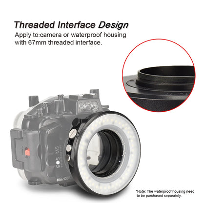 Lampe de poche sous-marine SL-108 Seafrogs avec anneau lumineux fileté de 67mm 1200LM avec lampe Macro de Charge USB pour Sony Olympus TG5/TG4/TG6...