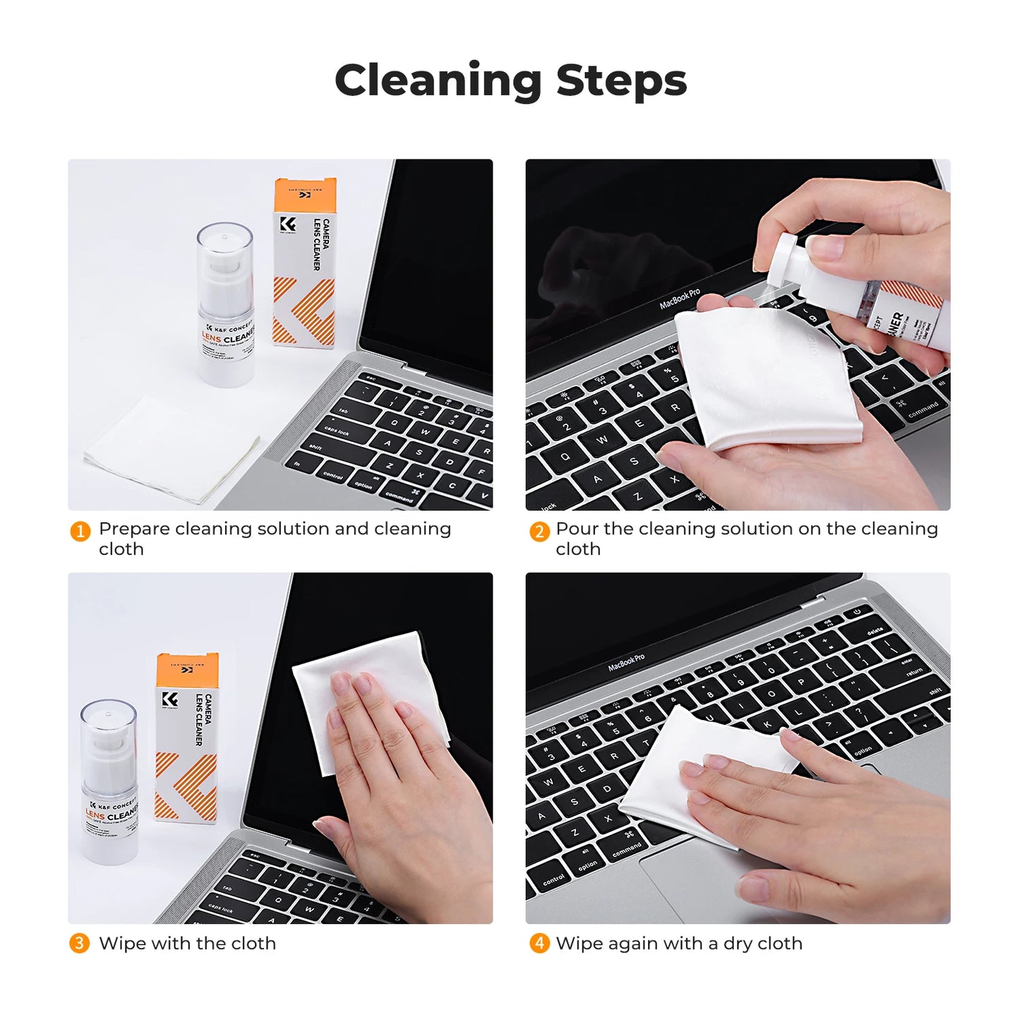 Liquide nettoyant professionnel K & F Concept pour appareil photo reflex numérique, pour objectifs, capteur CCD/CMOS 15ml