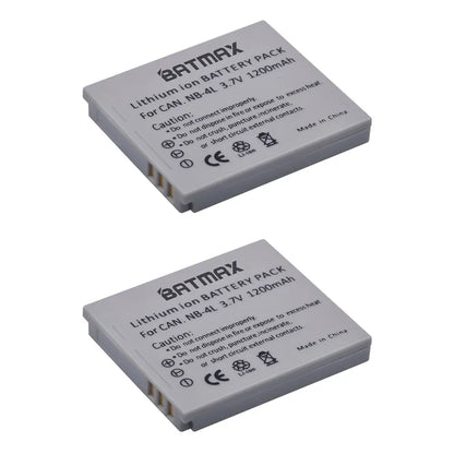 Batterie Batmax NB-4L NB4L + chargeur pour Canon IXUS 50 55 60 65 80 75 100 I20 110 115 120 130 IS 117 220 230 255 HS SD780