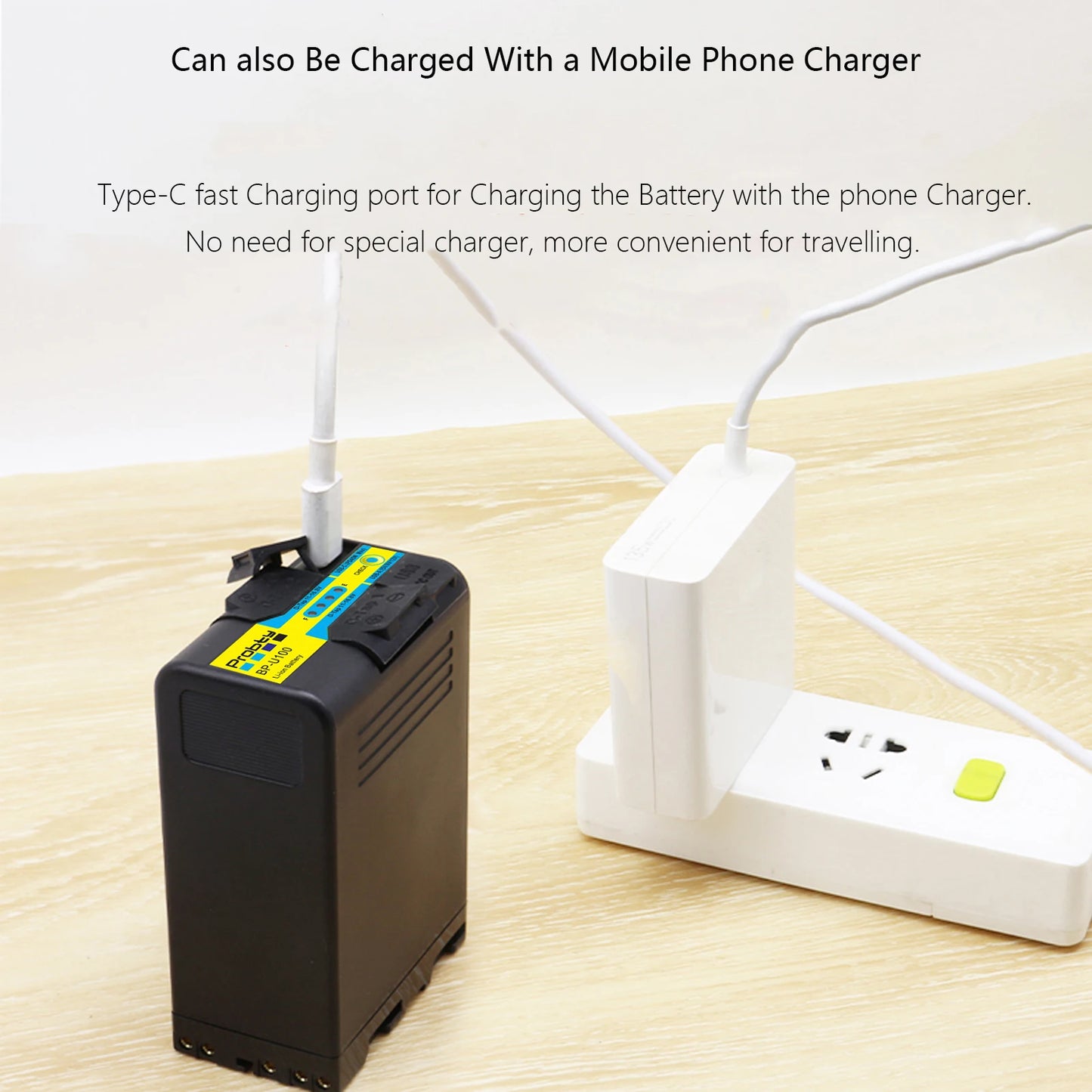 Batterie Probty BP-U100 recharge usb-c pour Sony BP-U30 U60 U70 U90 EX260 EX280 Z280 FS5 7 FX6 Z190 EX1R EX200 avec charge rapide PD45W