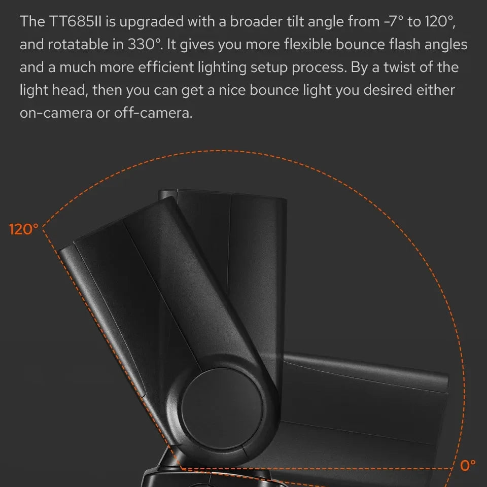 Flash externe Godox TT685II TTL GN60 2.4G sans fil HSS 1/8000s 0.1-2.6s