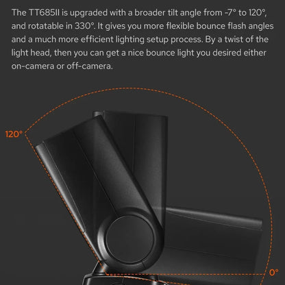 Flash externe Godox TT685II TTL GN60 2.4G sans fil HSS 1/8000s 0.1-2.6s