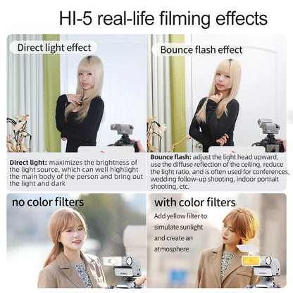 Flash rétro JINBEI HI-5 GN16 Speedlite 6000 ± 200K, 7 recycleurs, universel pour canon, Nikon, Sony, Fuji