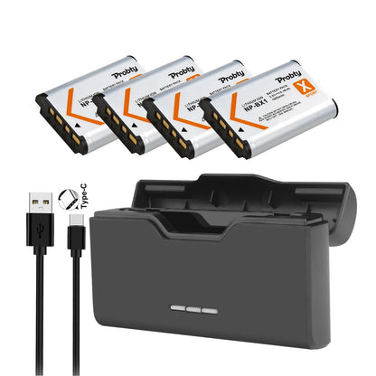 Batterie + chargeur rapide Probty NP-BX1 NP BX1 Bx1 1800mAh pour Sony ZV-1 ZV-1F DSC-RX100 WX500 HX300 AS300 M3 M2...