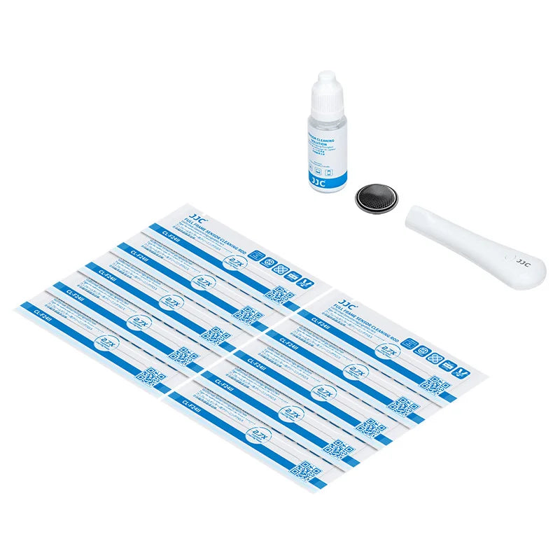 Kit de nettoyage capteur JJC Écouvillon + lotion CCD et CMOS pour appareil photo, capteurs plein cadre, emballé sous vide, 12 pièces